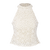Bloom Top Cream L Crochet halter-neck 