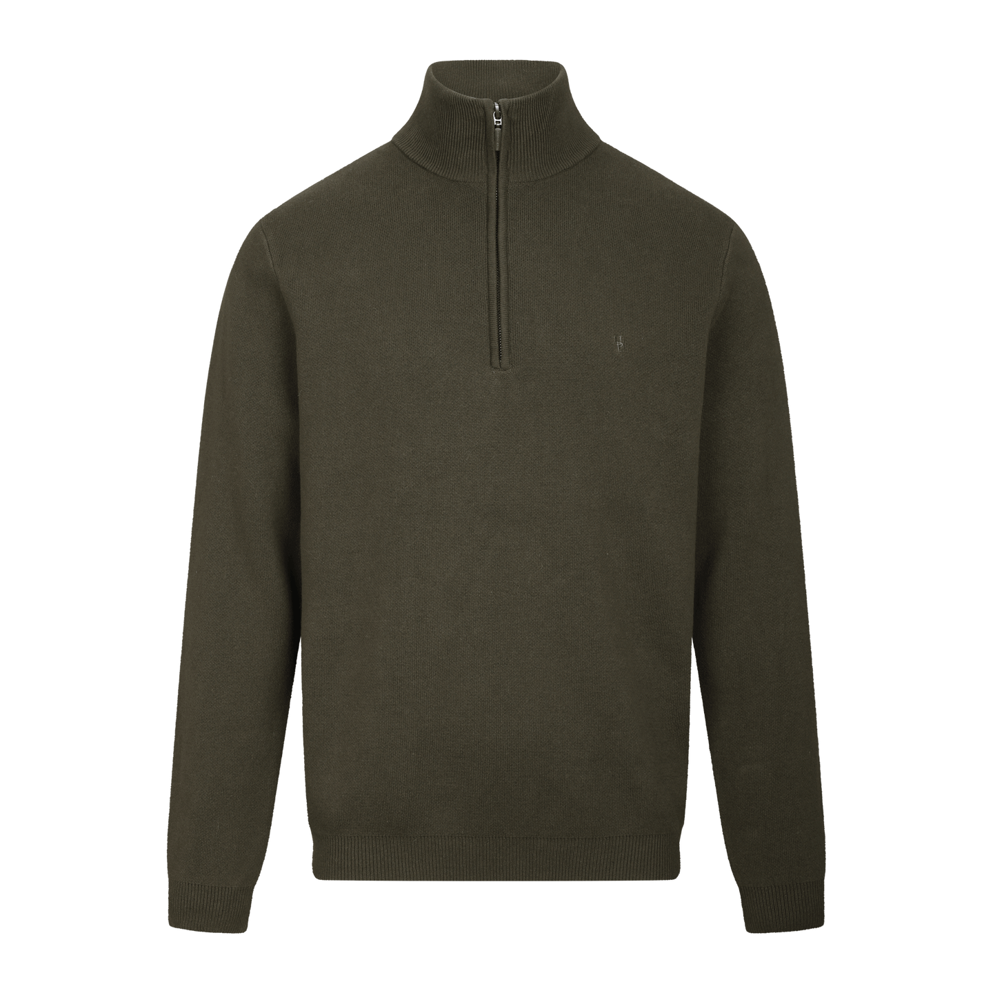 Jorge Half-zip Dark Olive XL Cotton knit half-zip