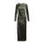 Fabienne Dress Olive S Maxi velour dress 