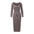 Penni Dress Dark Sand L Rib LS dress 