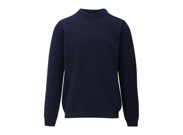 Akono Sweater Navy L Moss stitch cotton sweater 