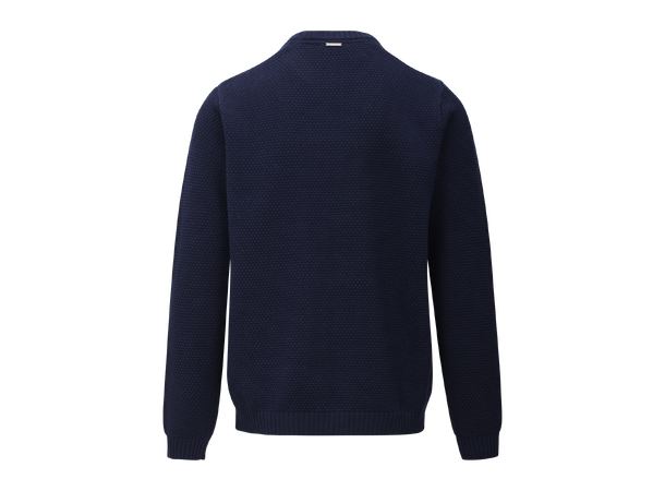 Akono Sweater Navy L Moss stitch cotton sweater 