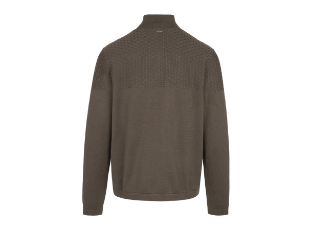 Amman Half-zip Olive S Viscose brick pattern sweater 
