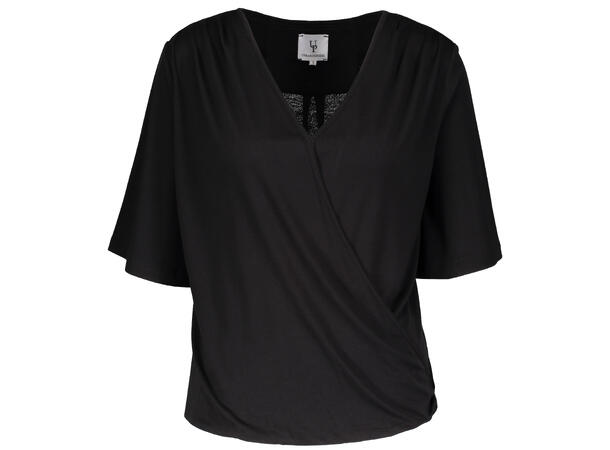 Anette Top Black S Viscose jersey wrap top 