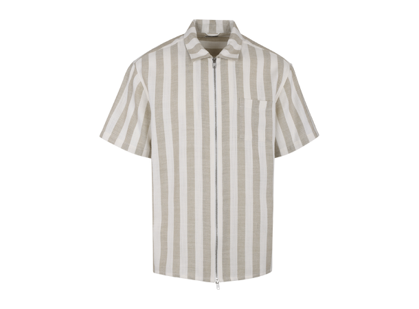 Bale SS Shirt Sand M Loose SS linen zip shirt 
