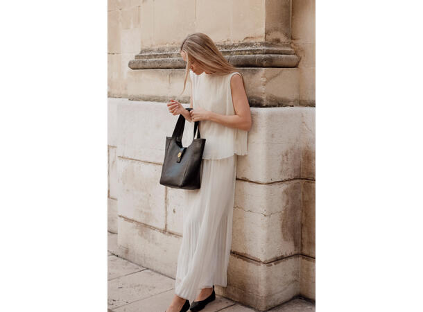 Belinda Skirt Cream M Plissé maxi skirt 