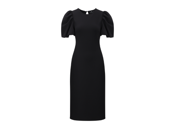 Cuba Dress Black XS Midi dress with puffed sleeves 
