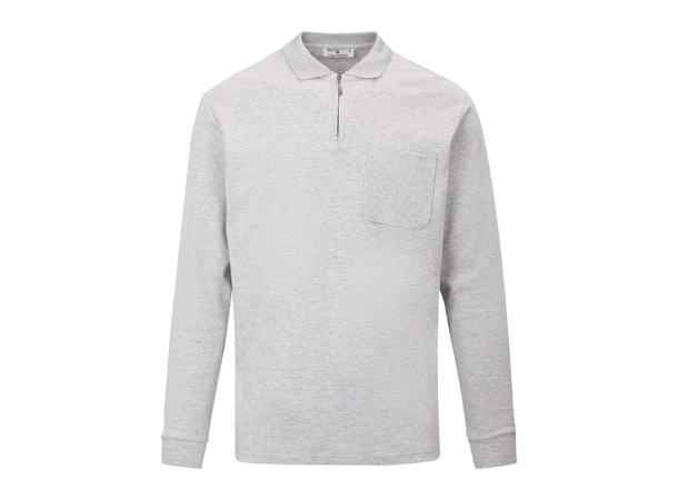 Denis LS Pique Light grey melange XXL Interlock LS polo pique 