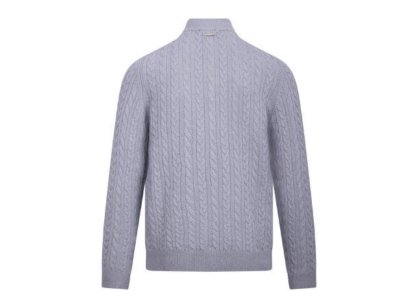 Edward Half-zip Denim L Cable half-zip wool sweater 