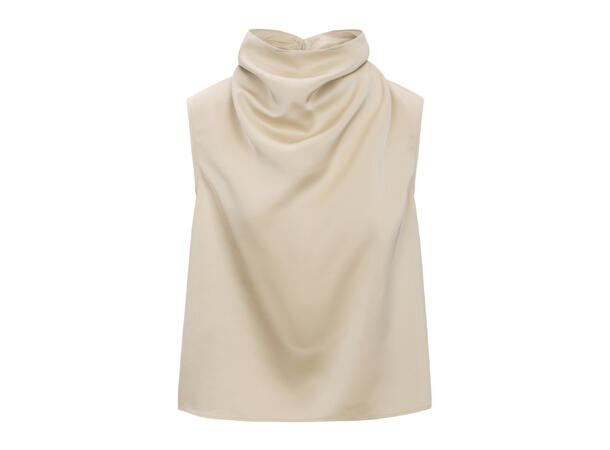Ellinor Top Bleached Sand S Satin watefall top 
