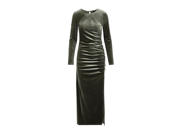 Fabienne Dress Olive S Maxi velour dress 