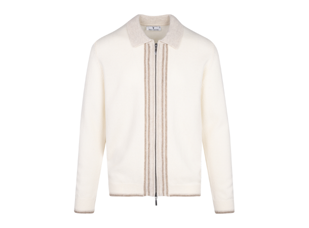 Ford zip cardigan Cream XXL Wool knit cardigan 