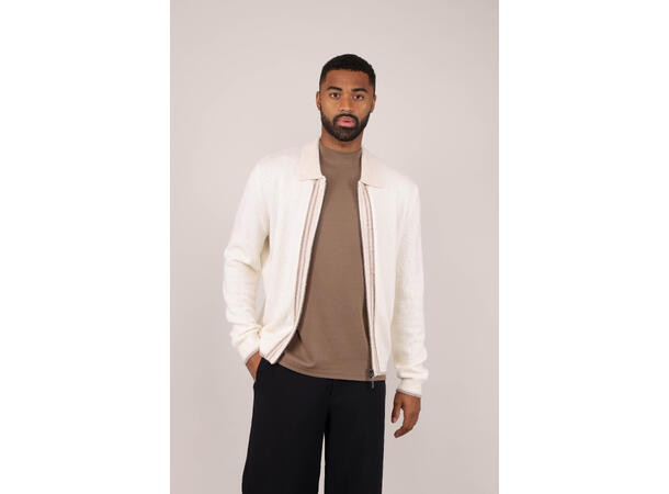 Ford zip cardigan Cream XXL Wool knit cardigan 