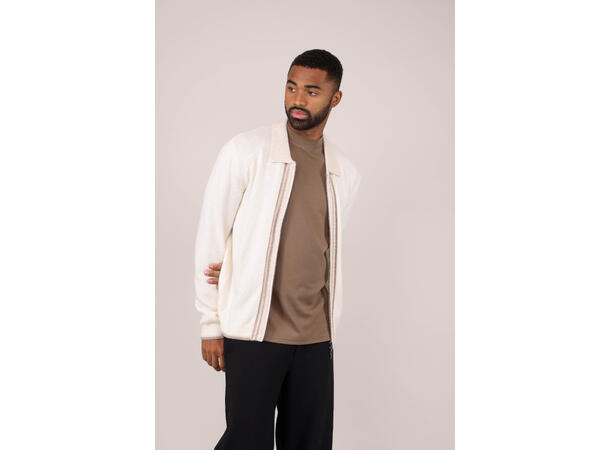 Ford zip cardigan Cream XXL Wool knit cardigan 