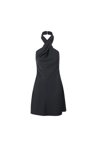 Fride Dress Short satin halter-neck dress