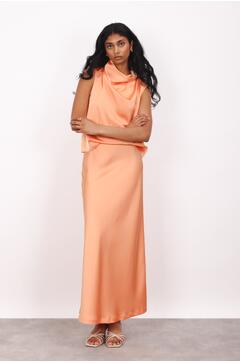 Gamma Skirt Maxi satin slip skirt