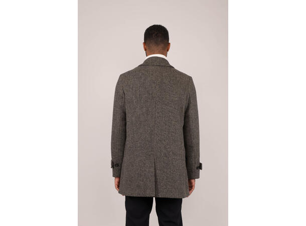Herres Coat Brown XXL Herringbone wool coat 
