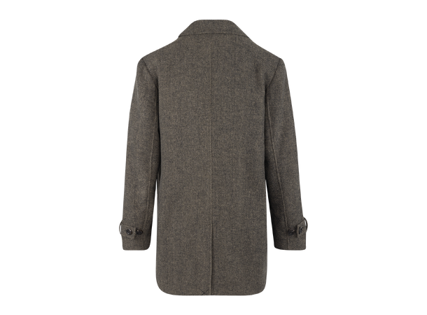Herres Coat Brown XXL Herringbone wool coat 