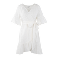 Hilke Dress White S Cotton wrap  dress