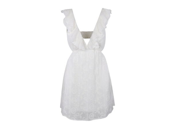 Hilli Dress White M Open back frill short dress 