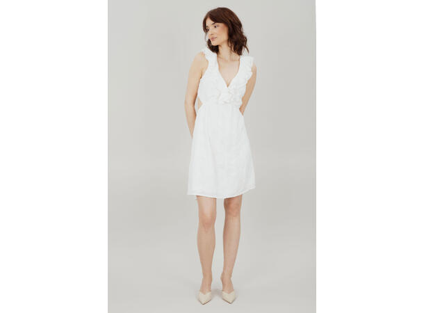 Hilli Dress White M Open back frill short dress 
