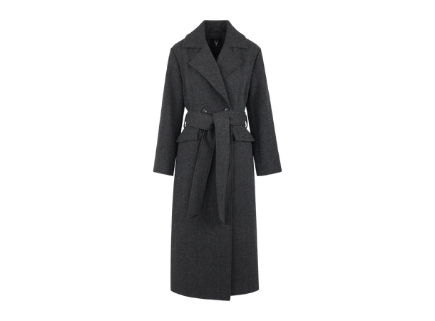 Isabelle Coat Grey melange M Wool herringbone coat 