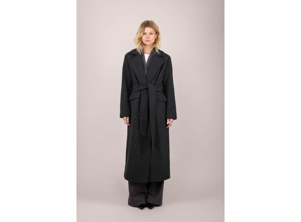 Isabelle Coat Grey melange M Wool herringbone coat 