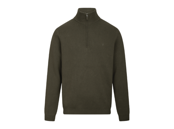 Jorge Half-zip Dark Olive XL Cotton knit half-zip 