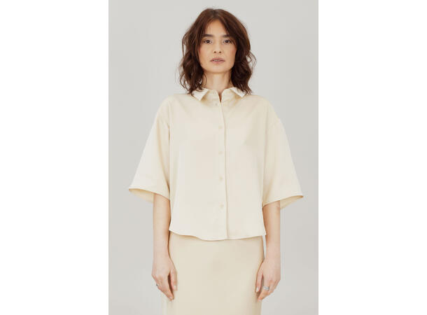 Kaya SS Shirt Bleached Sand S SS boxy satin shirt 