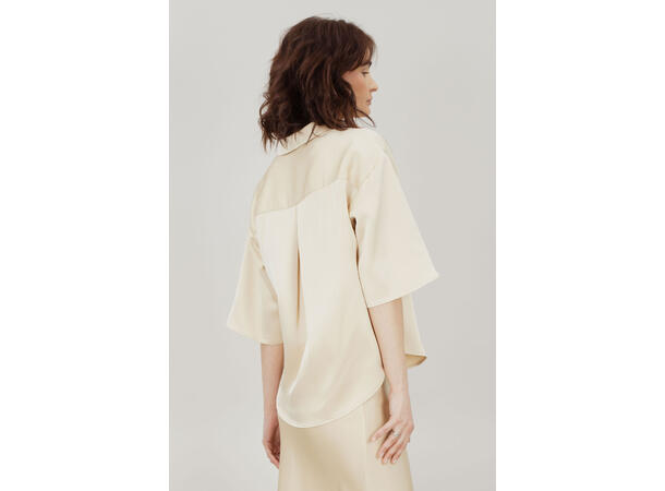 Kaya SS Shirt Bleached Sand S SS boxy satin shirt 