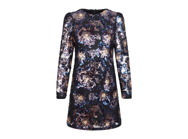 Kiara Dress Black S Beaded floral dress 