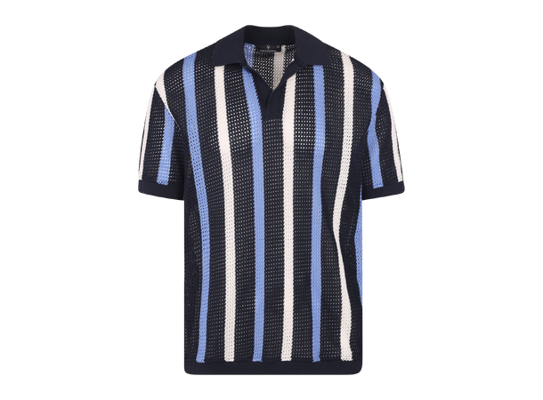 Marcos Pique Navy multi L Structure stripe pique 