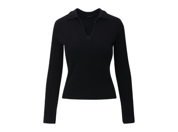 Nadja Polo Sweater Black L Cashmere polo sweater 