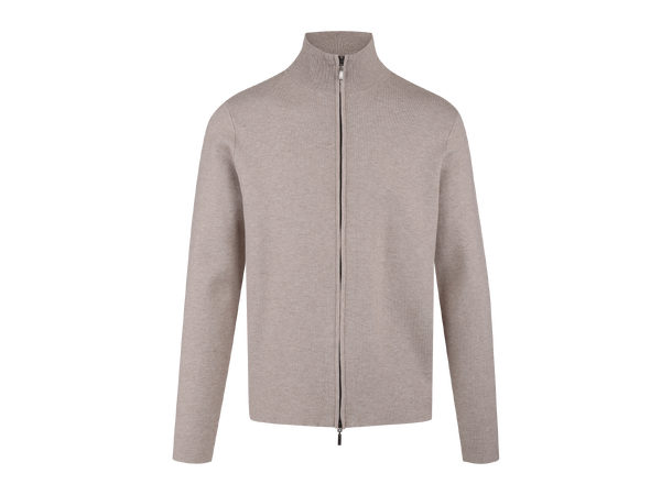 Nathan Cardigan Light Sand L Viscose knit 2-way zip cardigan 