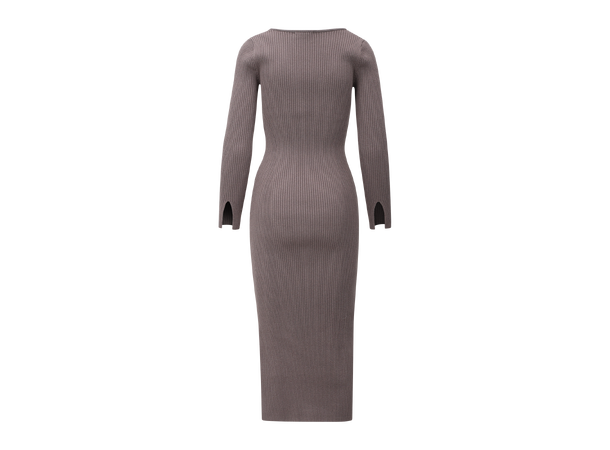 Penni Dress Dark Sand L Rib LS dress 