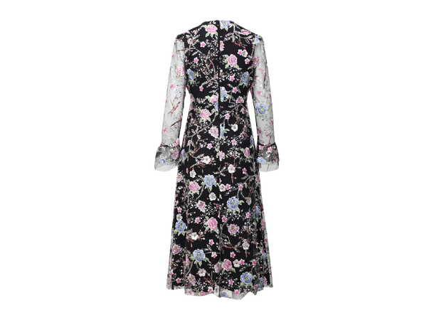 Queenie Dress Black Multi M Embroidered  dress 