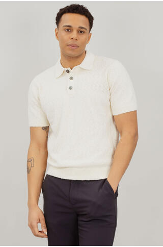 Sacha Pique Boucle knit button pique