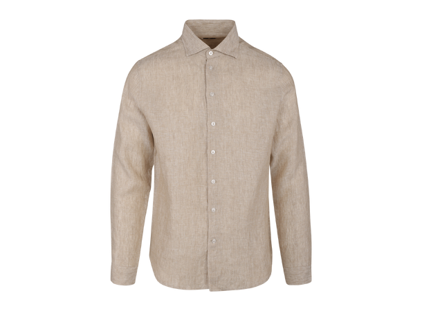 Salvatore LS Shirt Sand M Wide spread LS linen shirt 