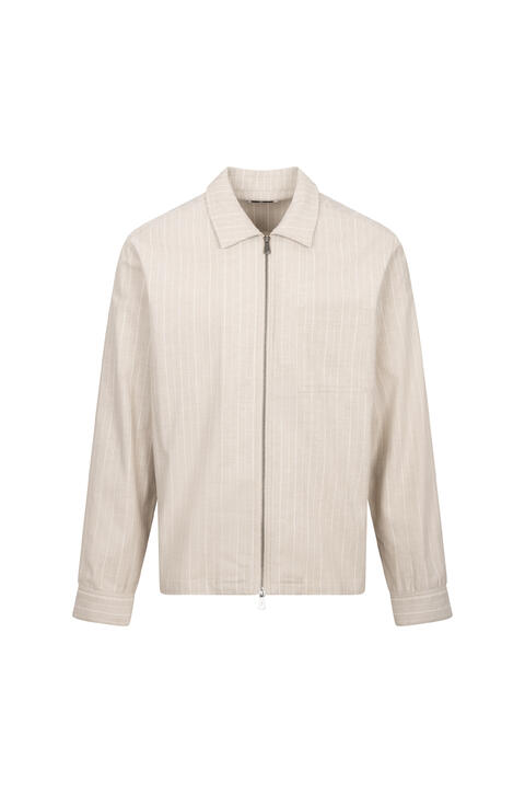 Theodor Overshirt Pinstripe zip overshirt