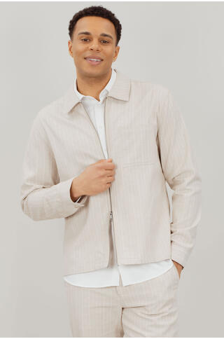 Theodor Overshirt Pinstripe zip overshirt