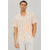 Folke SS Shirt Coral M Striped linen SS shirt 