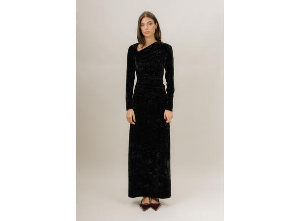 Adalyn Dress Black S Velour maxi dress 