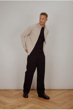 Alfred Cardigan Twill wool zip cardigan