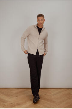 Alfred Cardigan Twill wool zip cardigan