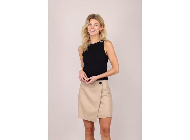 Aurora Skirt Light Sand M Wool wrap skirt 