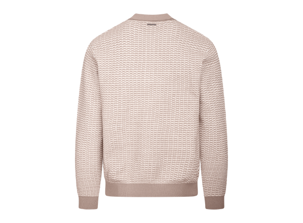 Axton Sweater Dark Sand L Jaquard button sweater 
