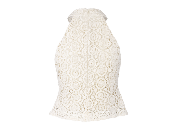 Bloom Top Cream XL Crochet halter-neck 