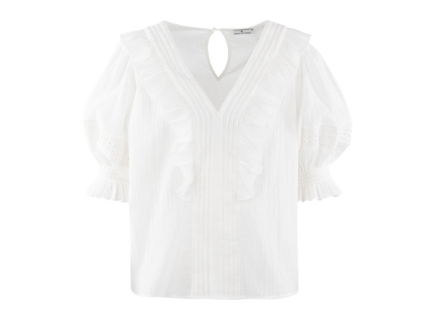 Caressa Top White M Crinkle cotton blouse 