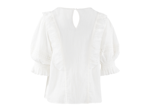 Caressa Top White M Crinkle cotton blouse 