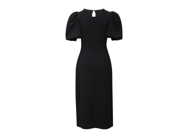 Cuba Dress Black S Midi dress with puffed sleeves 